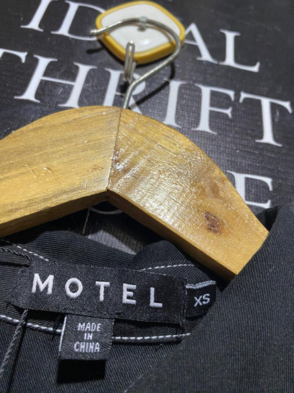 MOTEL |L| BUST 20| B39| CHIC CONTRAST STITCH OVERSIZED BUTTON-DOWN SHIRT – JET BLACK