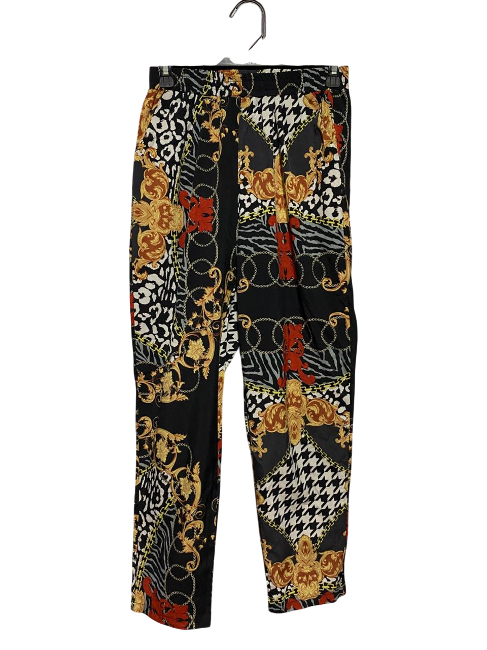 PRETTYLITTLE THING |S| WAIST 26| B40| LUXE BAROQUE AND ANIMAL MIXED PRINT SILKY TROUSERS