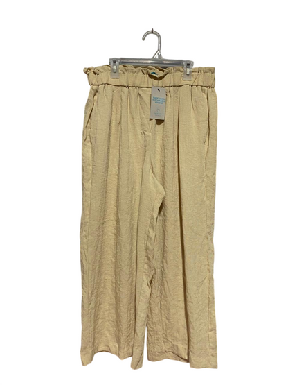 PRIMARK CARES |M| WAIST 28| B40| CHIC CREAM PAPERBAG HIGH-WAIST WIDE-LEG TROUSERS