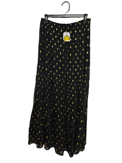 TU |M| WAIST 28| B40| GLAMOROUS BLACK AND GOLD FOIL POLKA DOT TIERED MAXI SKIRT