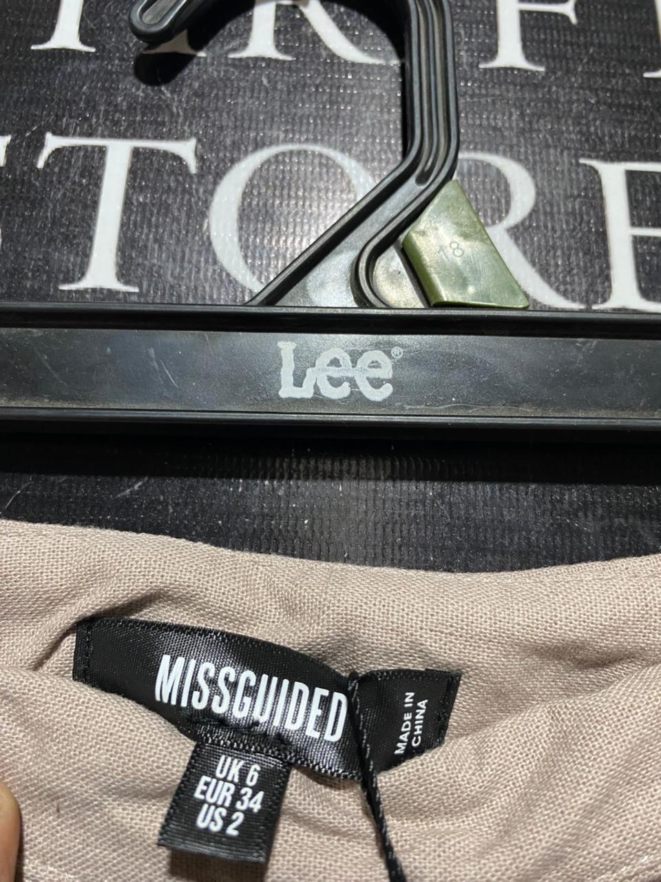 MISS GUIDED |M| WAIST 27| B40| ELEGANT BEIGE LINEN-BLEND TIE-WAIST MIDI SKIRT