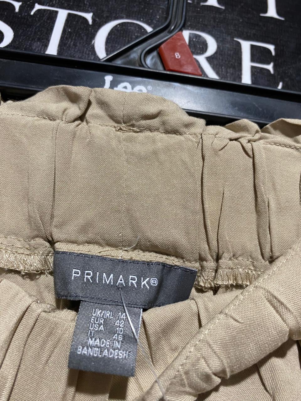 PRIMARK |L| WAIST 30| B40| CHIC BEIGE PAPERBAG WAIST CASUAL LINEN SHORTS