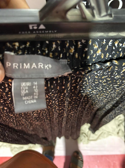 PRIMARK |M| WAIST 28| B40| CHIC BLACK AND BEIGE MICRO-SPECKLED MIDI SKIRT