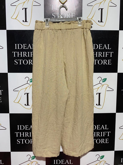 PRIMARK CARES |M| WAIST 28| B40| CHIC CREAM PAPERBAG HIGH-WAIST WIDE-LEG TROUSERS