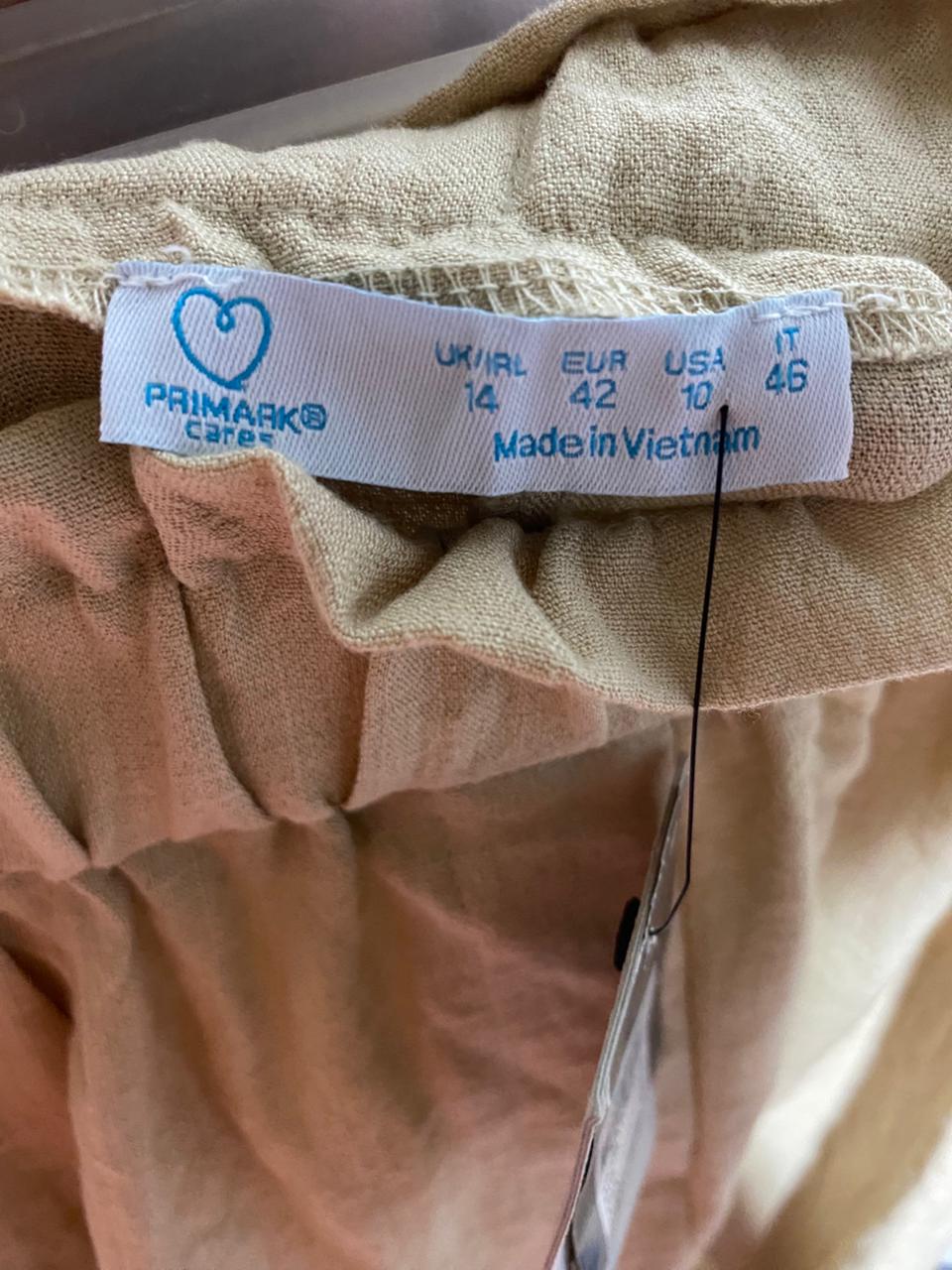 PRIMARK CARES |M| WAIST 28| B40| CHIC CREAM PAPERBAG HIGH-WAIST WIDE-LEG TROUSERS