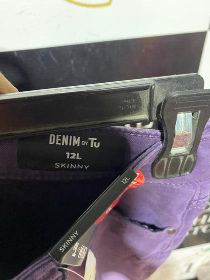 TU |L| WAIST 30| B40| STYLISH VIBRANT PURPLE SLIM-FIT DENIM JEANS