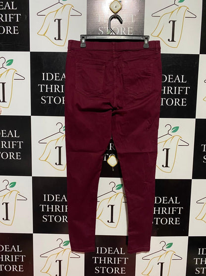 THE COLLECTION |L| WAIST 32| B40| CHIC MAROON COMFORT STRETCH SKINNY JEGGINGS