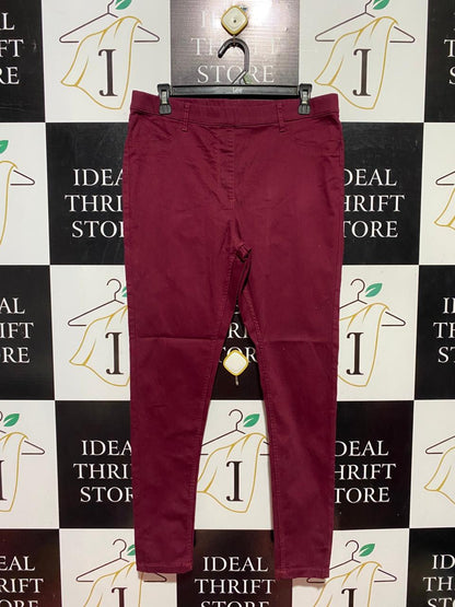 THE COLLECTION |L| WAIST 32| B40| CHIC MAROON COMFORT STRETCH SKINNY JEGGINGS