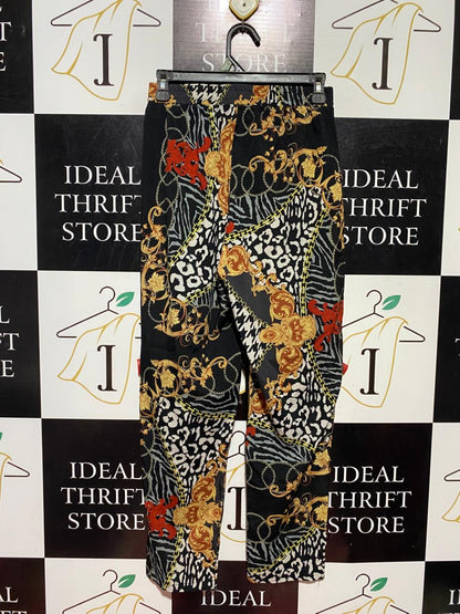 PRETTYLITTLE THING |S| WAIST 26| B40| LUXE BAROQUE AND ANIMAL MIXED PRINT SILKY TROUSERS