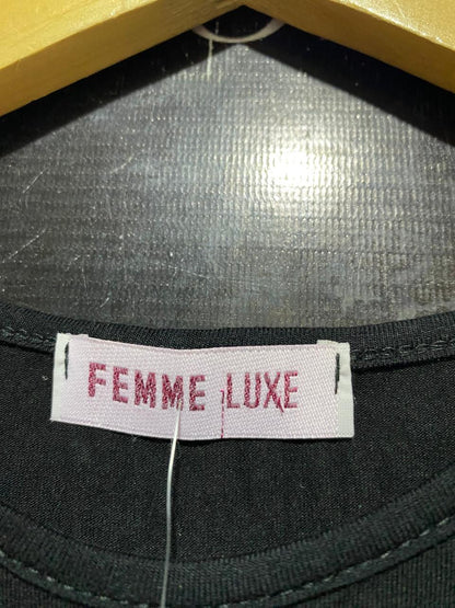 FEMME LUXE |M| BUST 16| B40| CHIC BLACK SLEEVELESS FRONT CUT-OUT MINI DRESS BODYCON PARTY WEAR