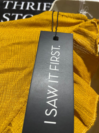 I SAW IT FIRST |M| BUST 18| B40| MUSTARD YELLOW HIGH-LOW RUFFLE MAXI DRESS LONG SLEEVE PARTY GOWN