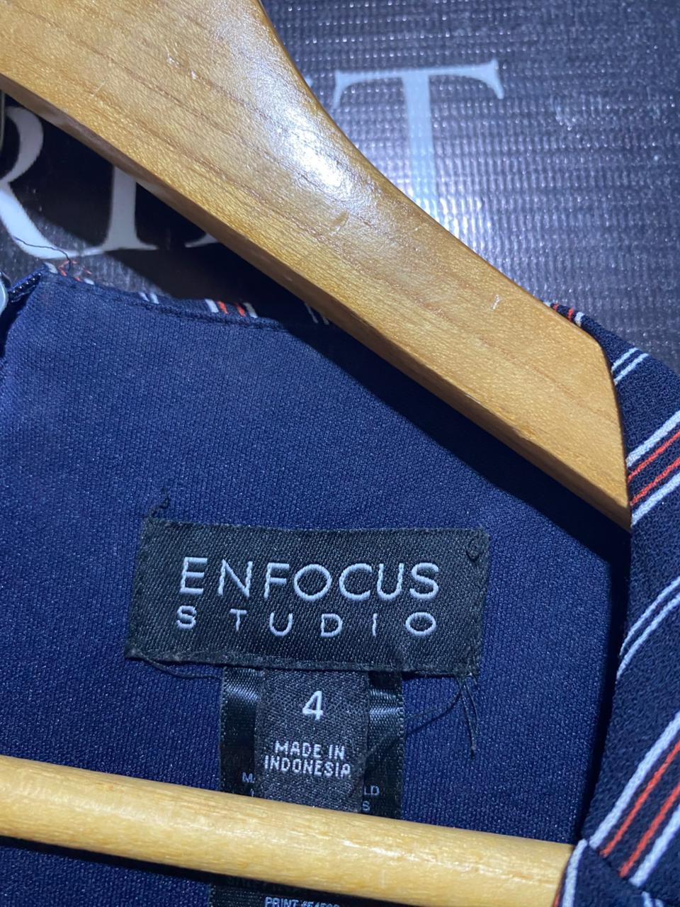 ENFOCUS |M| BUST 18| B40| NAVY BLUE STRIPED WIDE-LEG JUMPSUIT SLEEVELESS TIE-WAIST ONE-PIECE