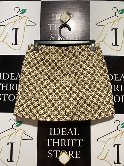 MOTEL |S| WAIST 28| B39| ROCKS GEOMETRIC CHAIN LINK PRINT MINI SKIRT WITH SIDE SLIT