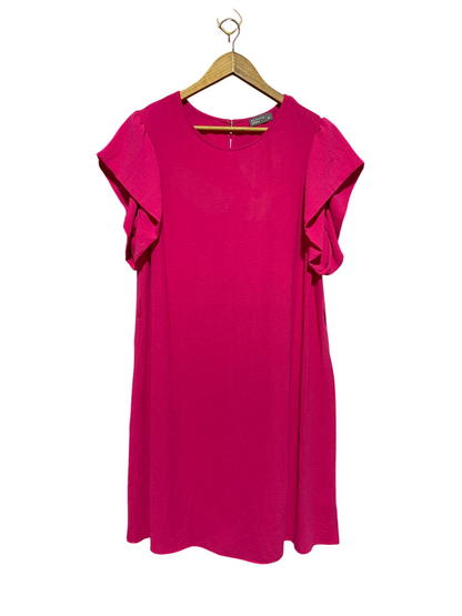 PAPAYA |L| BUST 19| B40| MAGENTA PINK FLUTTER SLEEVE SHIFT DRESS