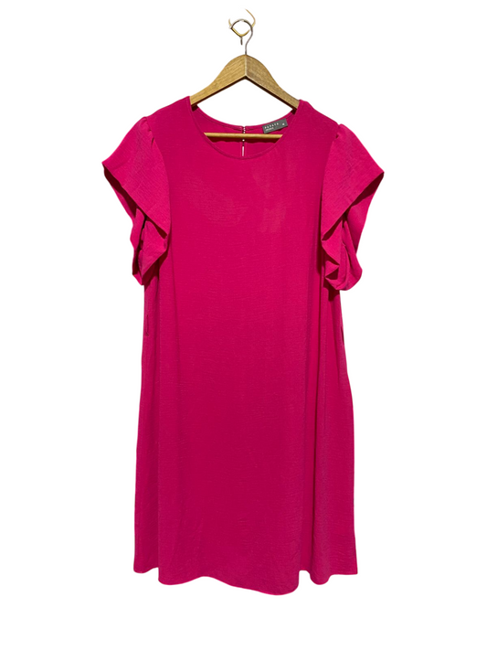 PAPAYA |L| BUST 19| B40| MAGENTA PINK FLUTTER SLEEVE SHIFT DRESS