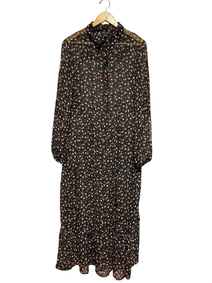 NEW LOOK |XL| BUST 22| B40| MULTICOLOR CHAIN AND LEOPARD PRINT LONG SLEEVE BUTTON-DOWN SHIRT DRESS
