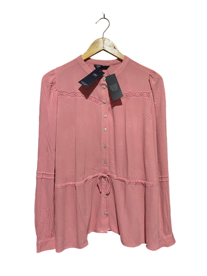 M&S | L| BUST 21| B41| DUSTY PINK PEPLUM BLOUSE