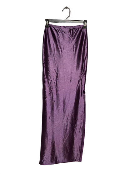PRETTYLITTLE THING |XS| WAIST 24| B41| DEEP PURPLE SATIN MAXI SKIRT