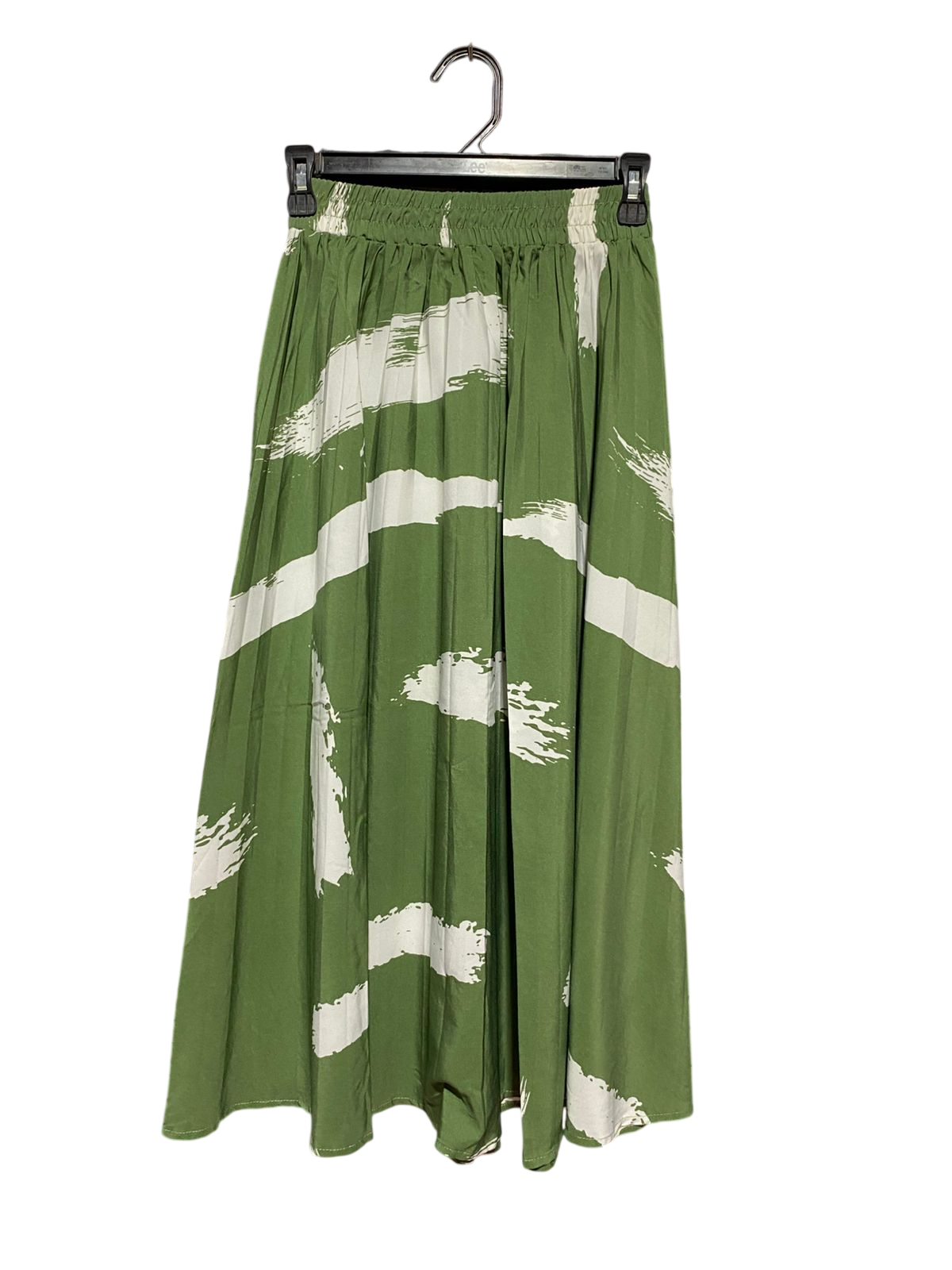 SHEIN |S| WAIST 23| B41| SAGE GREEN ABSTRACT BRUSHSTROKE MAXI SKIRT