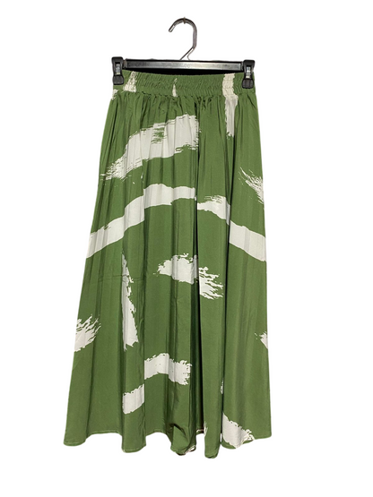 SHEIN |S| WAIST 23| B41| SAGE GREEN ABSTRACT BRUSHSTROKE MAXI SKIRT