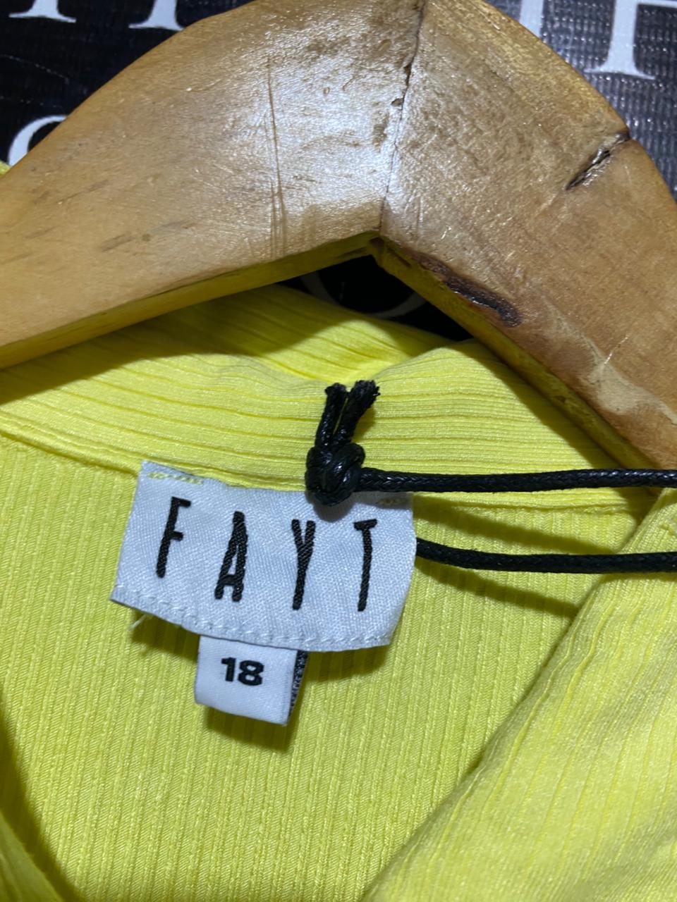 FAYT |L| BUST 19| B41| NEON LIME YELLOW RUCHED BUTTON-FRONT SHIRT DRESS - SHORT SLEEVE COLLARED BODYCON MIDI