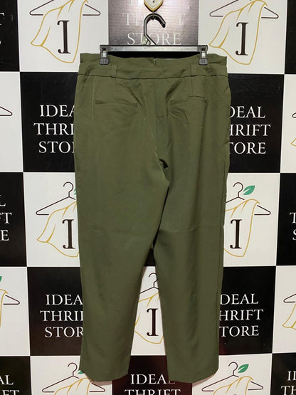 NEW LOOK |XL| WAIST 33| B41| OLIVE GREEN HIGH-WAISTED PLEATED TROUSERS