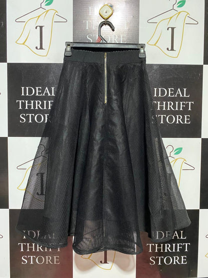 NEW LOOK |XS| WAIST 24| B41| BLACK MESH TULLE MIDI SKIRT