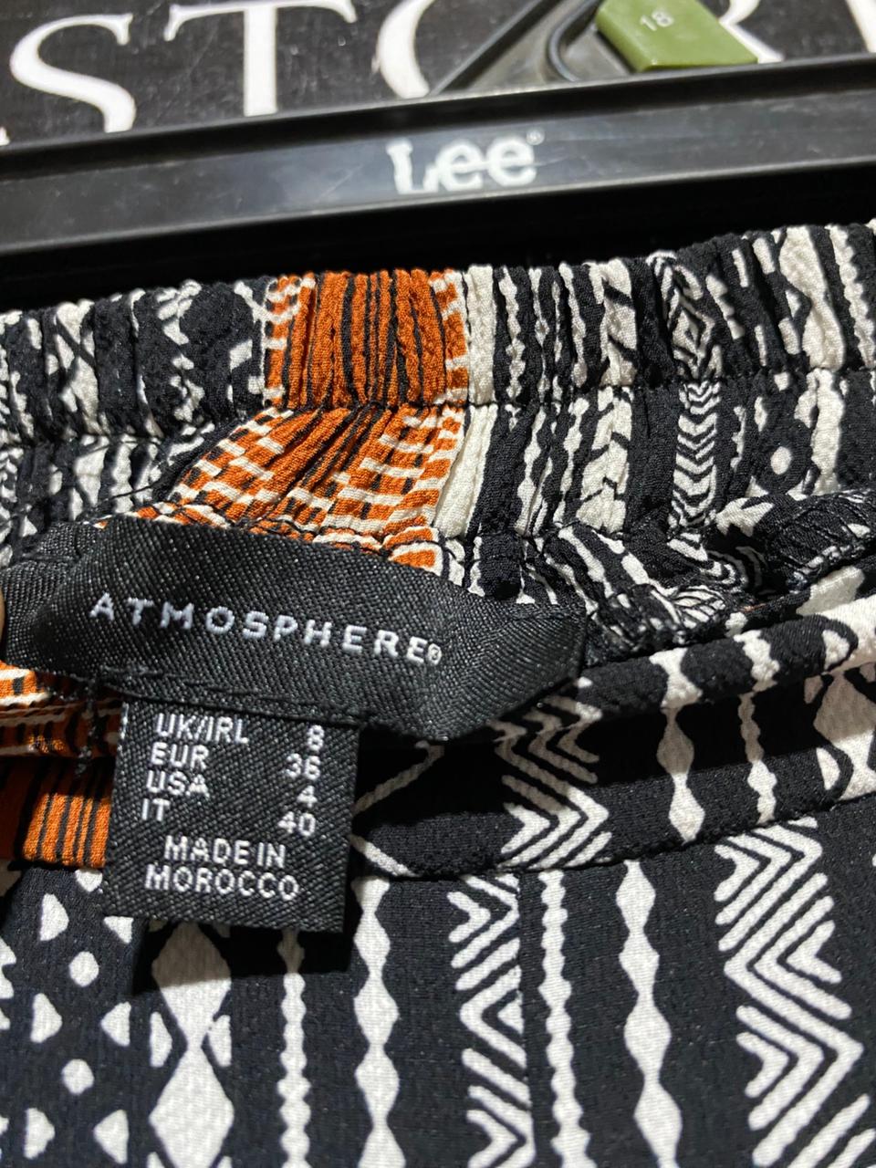 ATMOSPHERE |S| WAIST 26| B41| GEOMETRIC TRIBAL PRINT WIDE-LEG PANTS