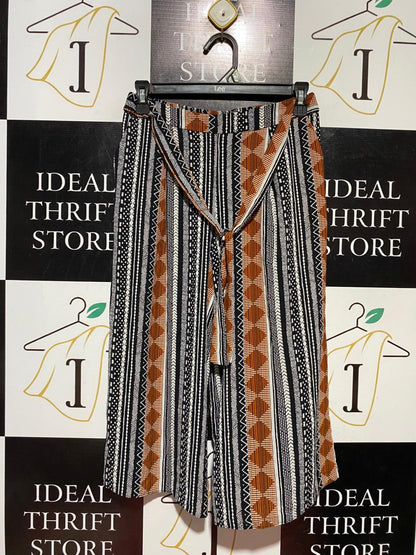 ATMOSPHERE |S| WAIST 26| B41| GEOMETRIC TRIBAL PRINT WIDE-LEG PANTS