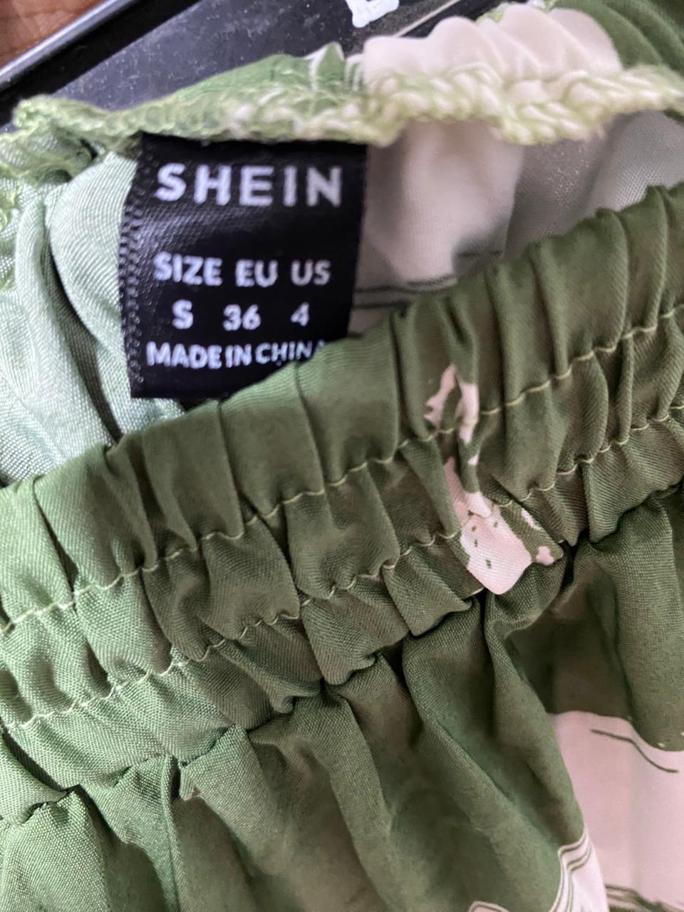 SHEIN |S| WAIST 23| B41| SAGE GREEN ABSTRACT BRUSHSTROKE MAXI SKIRT