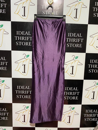 PRETTYLITTLE THING |XS| WAIST 24| B41| DEEP PURPLE SATIN MAXI SKIRT