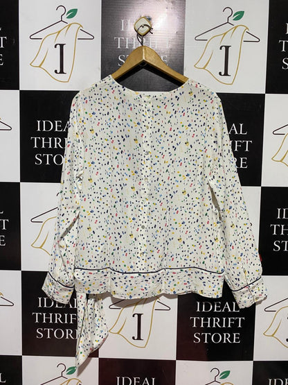 PHASE EIGHT |L| BUST 21| B41| MULTICOLOR CONFETTI SPECKLED PRINT BLOUSE