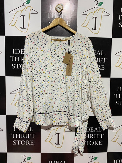 PHASE EIGHT |L| BUST 21| B41| MULTICOLOR CONFETTI SPECKLED PRINT BLOUSE