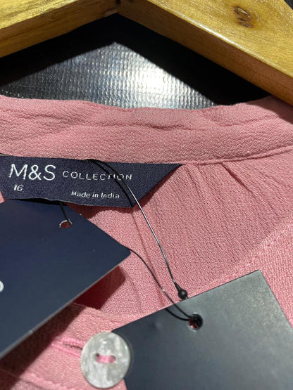 M&S | L| BUST 21| B41| DUSTY PINK PEPLUM BLOUSE