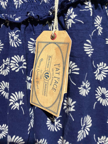 FAT FACE |L| BUST 23| B40| NAVY BLUE FLORAL SMOCKED BLOUSE