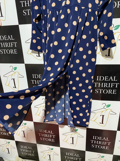 MELA LONDON |M| BUST 17| B40| CLASSIC RETRO POLKA DOT BUTTON-DOWN MAXI DRESS