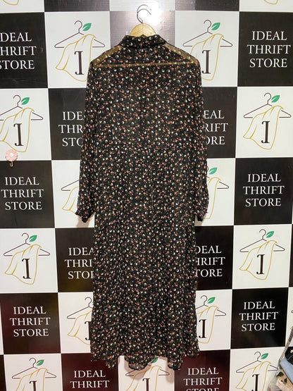 NEW LOOK |XL| BUST 22| B40| MULTICOLOR CHAIN AND LEOPARD PRINT LONG SLEEVE BUTTON-DOWN SHIRT DRESS