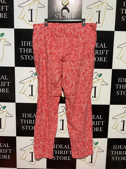 NEXT |XXL| WAIST 38| B40| WOMEN'S PAISLEY PRINT COTTON LINEN TROUSERS