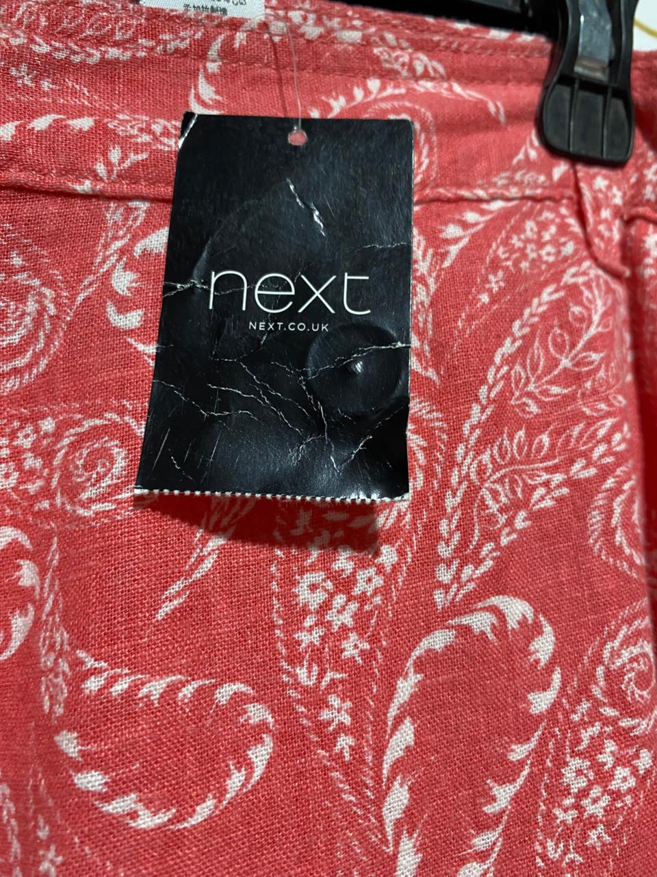 NEXT |XXL| WAIST 38| B40| WOMEN'S PAISLEY PRINT COTTON LINEN TROUSERS