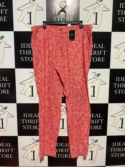 NEXT |XXL| WAIST 38| B40| WOMEN'S PAISLEY PRINT COTTON LINEN TROUSERS