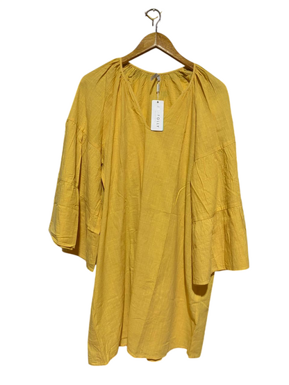 SEAFOLLY |XL| BUST 24| B41| MUSTARD YELLOW LINEN BLEND TUNIC DRESS