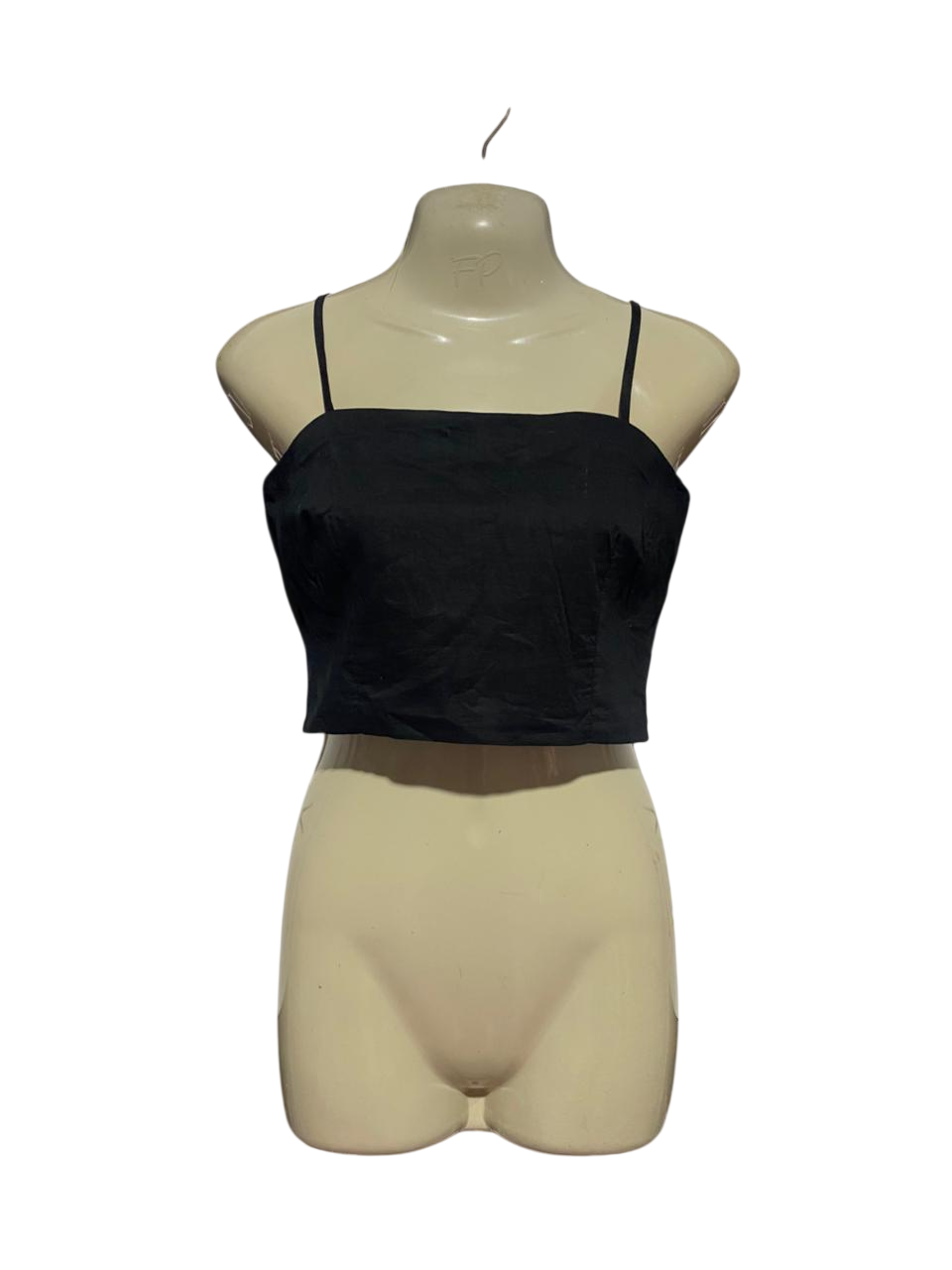BARDOT |S| BUST 16| B41| JET BLACK SQUARE NECK STRAPPY CROP TOP