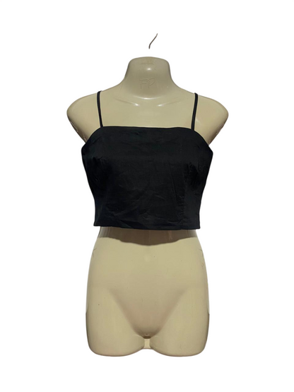 BARDOT |S| BUST 16| B41| JET BLACK SQUARE NECK STRAPPY CROP TOP