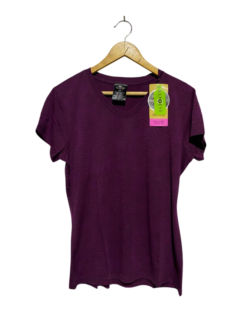 CRANE |L|BUST 19| B41| MERINO BLEND SHORT SLEEVE V-NECK TEE