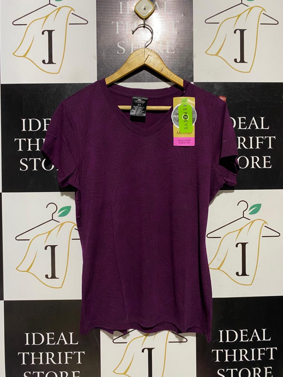 CRANE |L|BUST 19| B41| MERINO BLEND SHORT SLEEVE V-NECK TEE