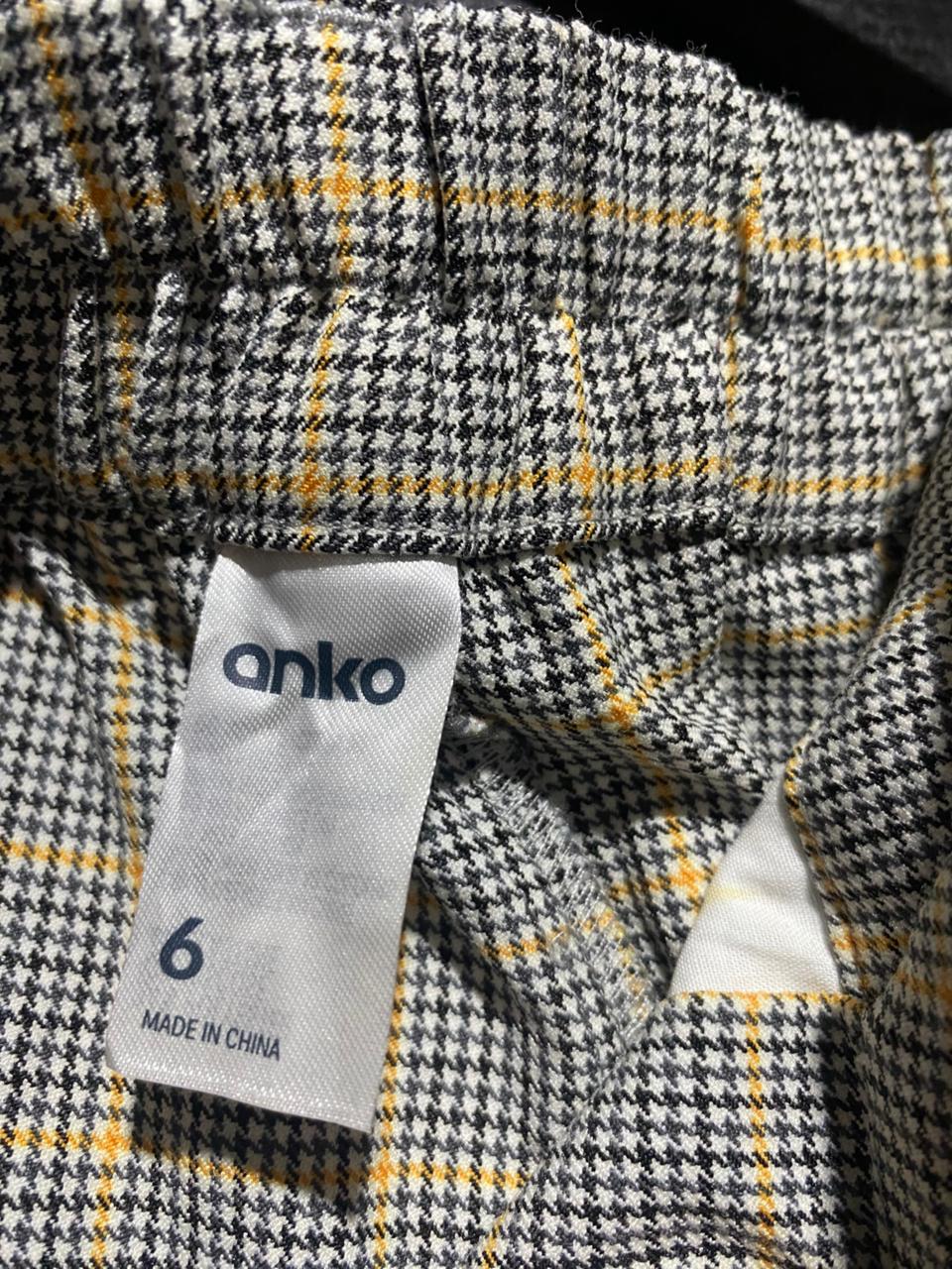 ANKO |S| WAIST 26| B41| VINTAGE PLAID WIDE-LEG TAILORED TROUSERS
