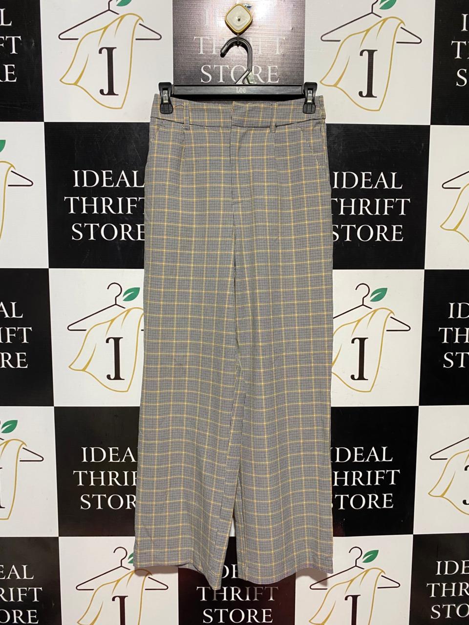 ANKO |S| WAIST 26| B41| VINTAGE PLAID WIDE-LEG TAILORED TROUSERS