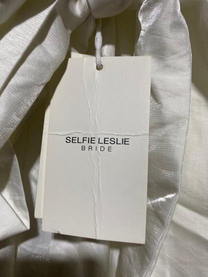 SELIELESLIE |M| BUST 17| B41| CREAM SATIN STRAPLESS PLEATED MAXI DRESS