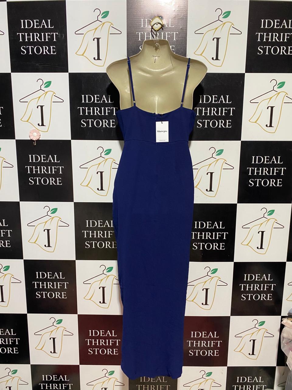 SHOWPO |M| BUST 18| B41| ROYAL BLUE V-NECK STRAPPY WRAP MIDI DRESS