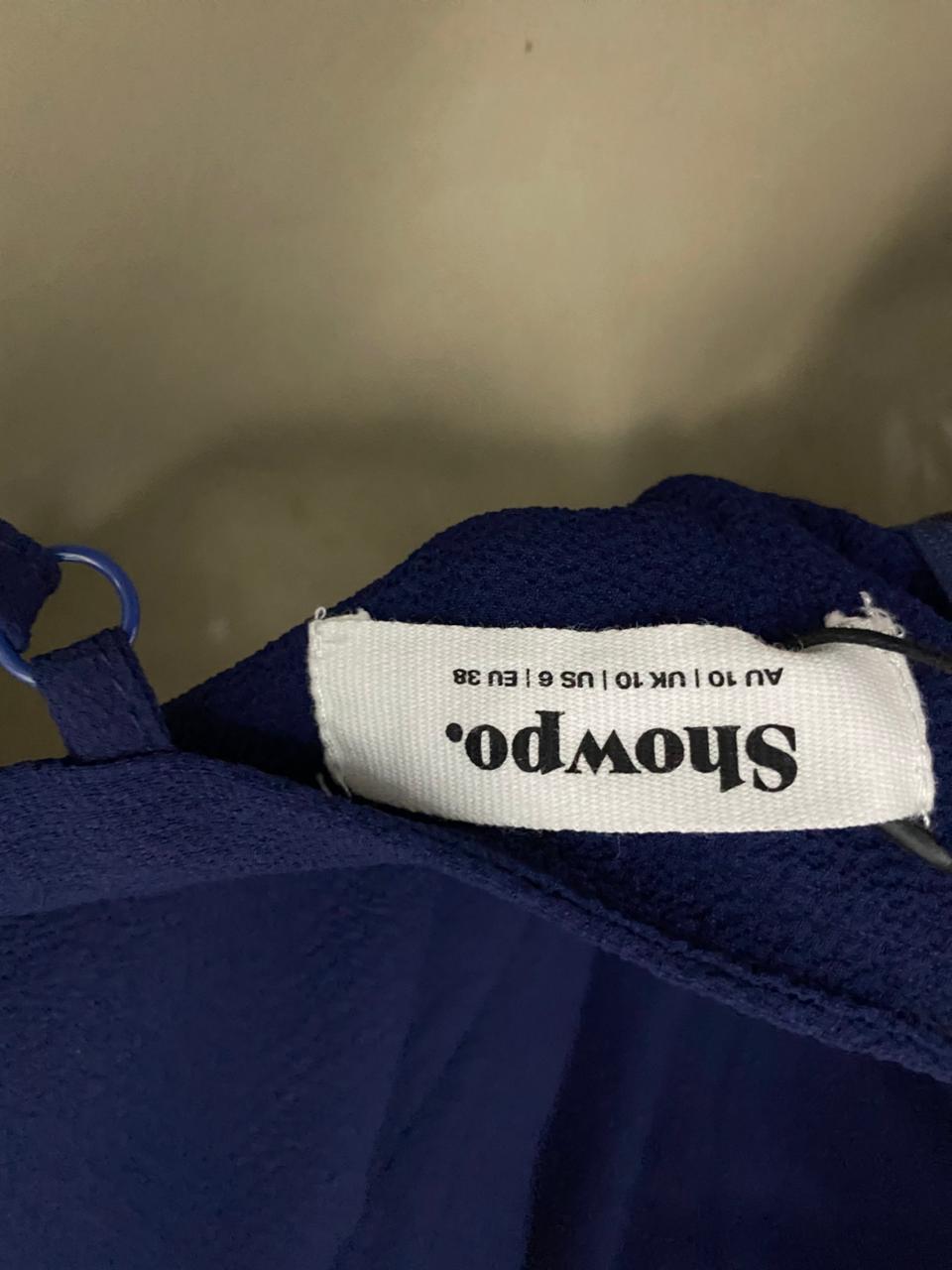SHOWPO |M| BUST 18| B41| ROYAL BLUE V-NECK STRAPPY WRAP MIDI DRESS